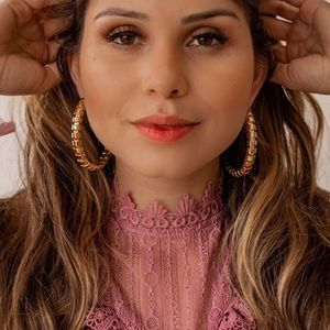 Maxi Hoop Earrings 18K gold plated 2.75”